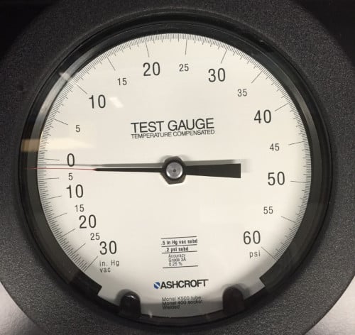 Calibrated Ashcroft pressure gauge