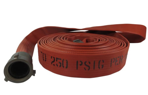 A rubber-covered fire hose