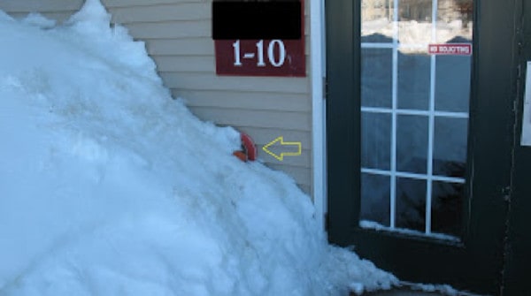 Snow Blocking a Fire Department Connection