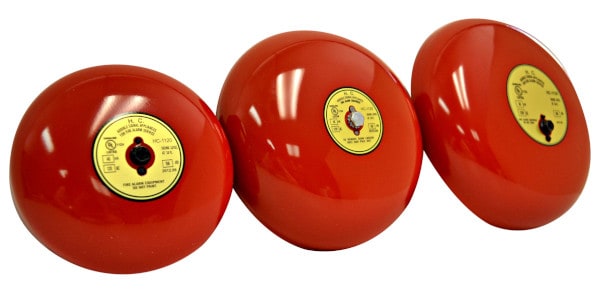 6 inch, 8 inch, and 10 inch fire alarm bells