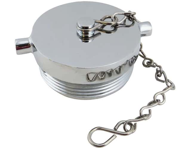 A 2.5" FDC plug with a chain.