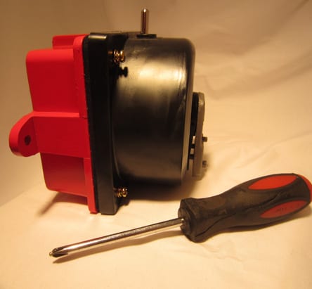 A fire alarm bell mechanism with back box and screwdriver