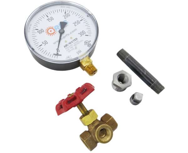 air-water gauge kit for use in fire sprinkler systems