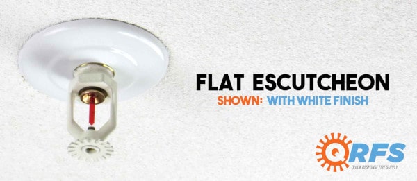 Flat escutcheon in white finish.