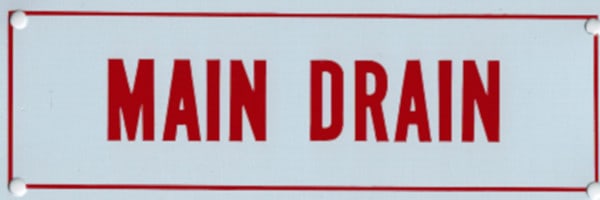 Main Drain Sign