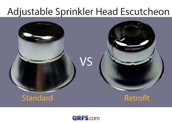 A side-by-side comparison of standard and retrofit adjustable escutcheons