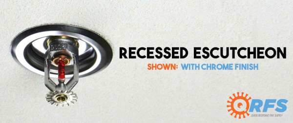 A recessed chrome escutcheon.
