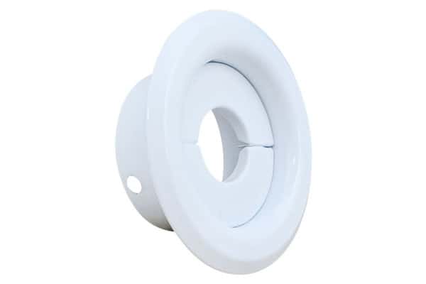 This white escutcheon has an outer ring and an inner split ring