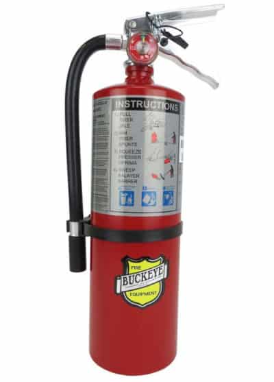 A dry chemical ABC fire extinguisher.