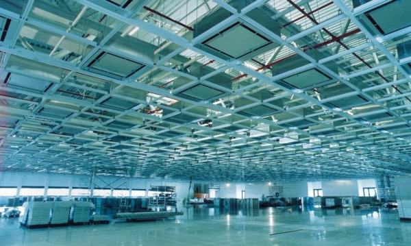 A cleanroom in a semiconductor manufacturing facility