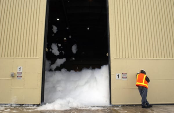 Fire sprinkler contractor tests foam system