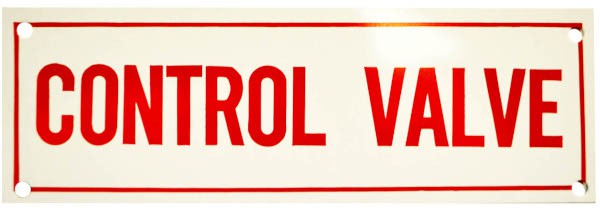 control valve sign