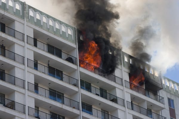 Fire in a high-rise building