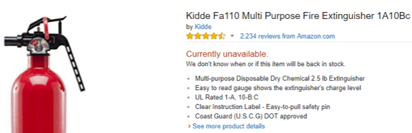 Kidde Amazon listing