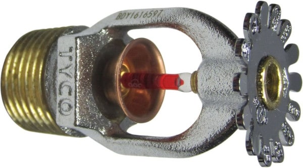 Side view of a fire sprinkler