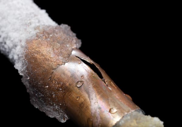 Freeze-damaged pipe