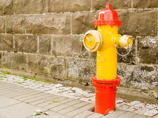 Storz connector on a fire hydrant
