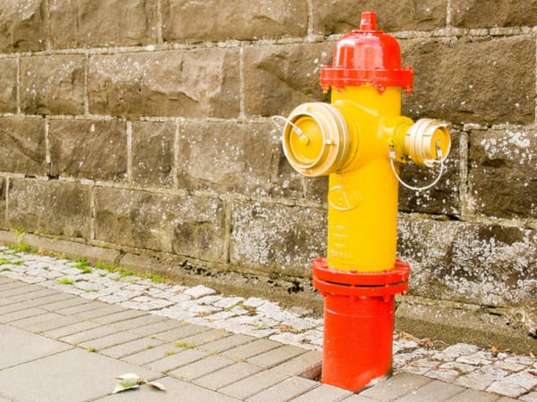 Storz connector on a fire hydrant