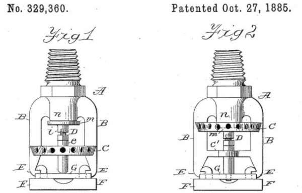 Patent for a pendent sprinkler