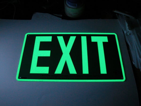 photo-luminescent exit sign