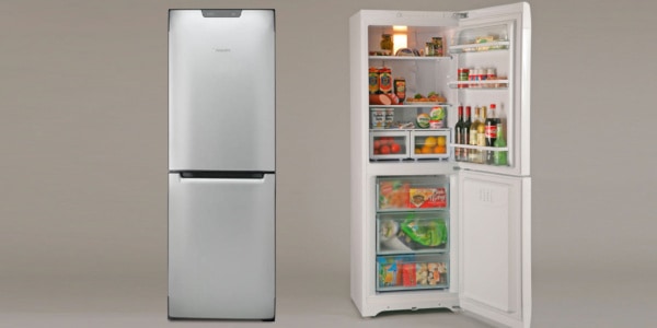 A refrigerator with a plastic backing