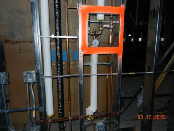 Access panel during construction