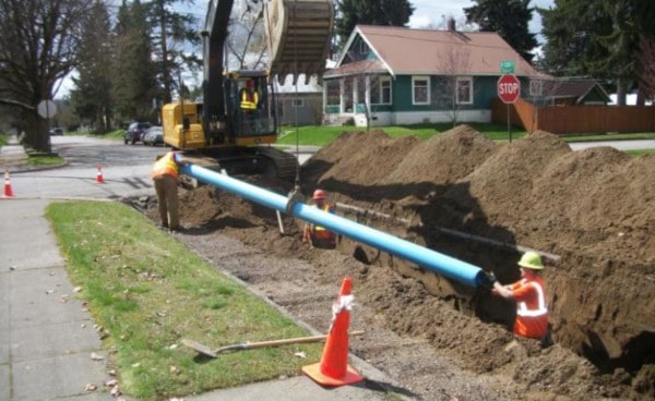 Installing a water main