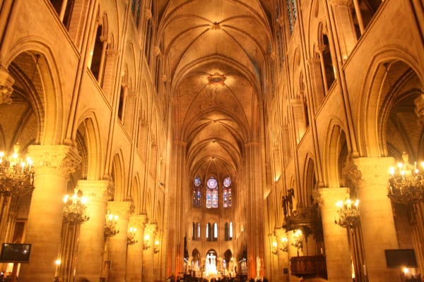 The interior of Notre Dame before the fire