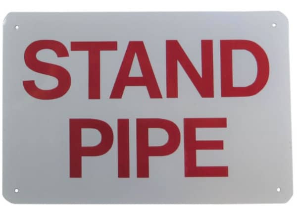 Standpipe identification sign