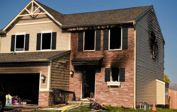 Aftermath of home fire in Van Buren New York