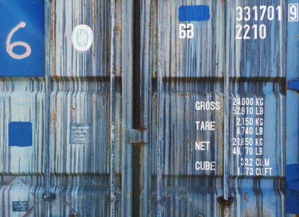 Paint marks on a shipping container