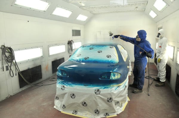An automotive paint shop