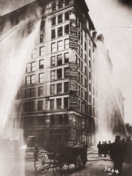 Firefighters battle the Triangle Shirtwaist Fire