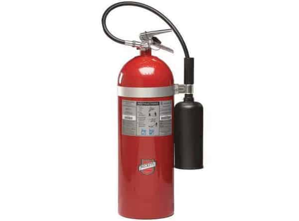 A 20 lb. CO2 fire extinguisher