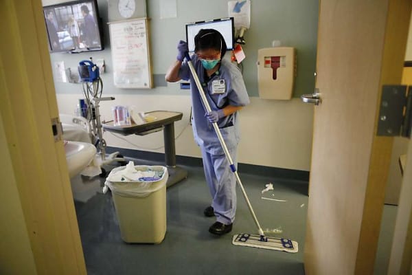 Cleaning in a hospital