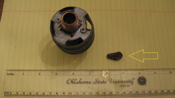A rock placed next to the fire sprinkler head it was found in