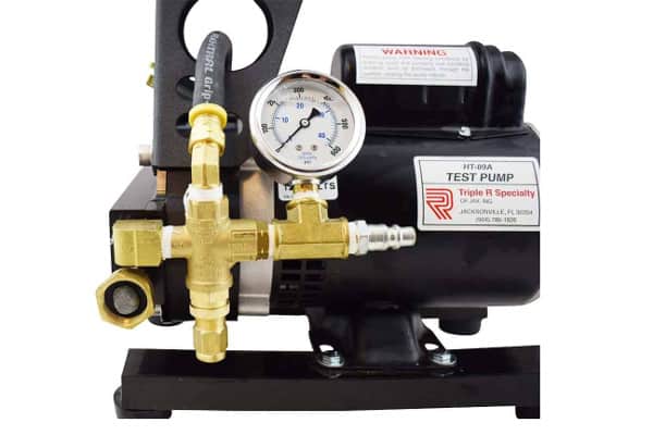 Pump priming a hydrostatic test pump