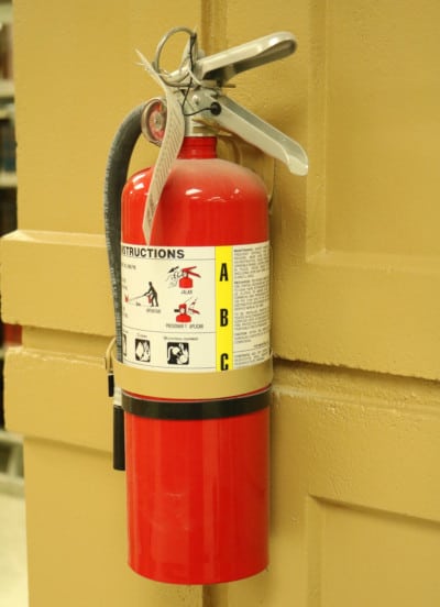 A rechargeable ABC fire extinguisher