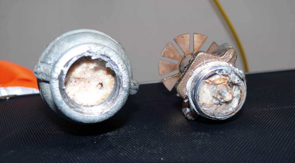 Corroded fire sprinkler heads