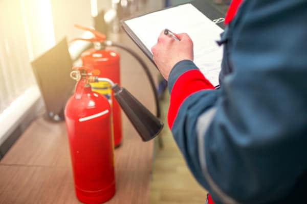 Inspecting fire extinguishers
