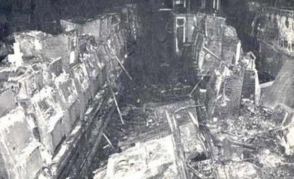Interior of the casino after the fire