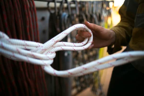 Inspecting rope