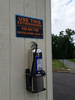 Fire extinguisher for hay