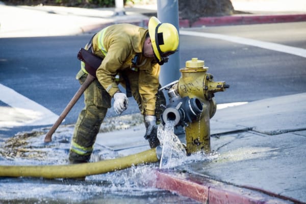 Yellow fire hydrant