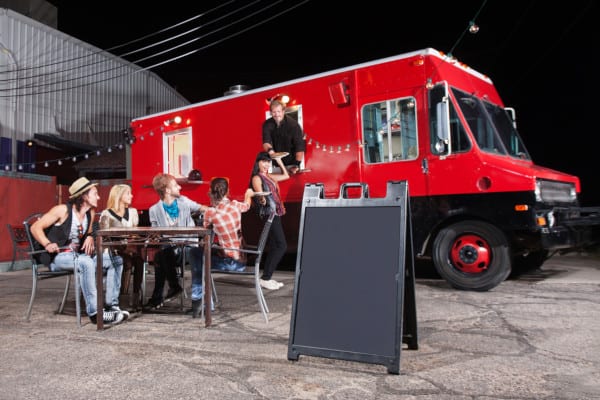 External seating around a food truck