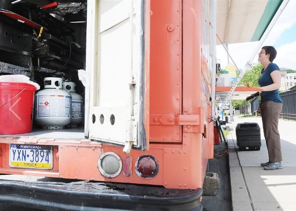 Propane tanks in a food truck