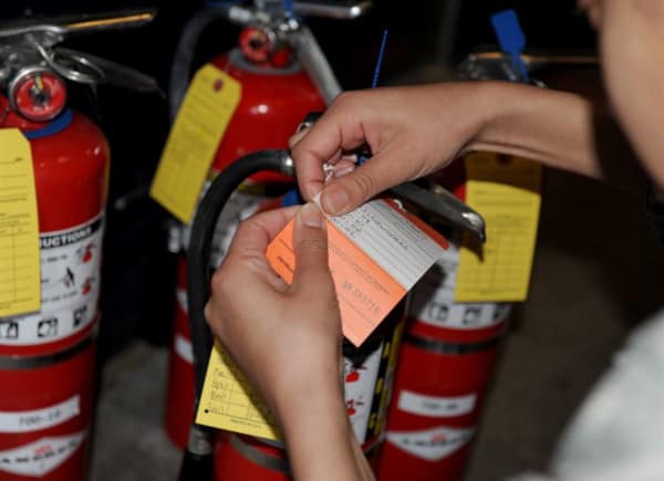 Tagging fire extinguishers