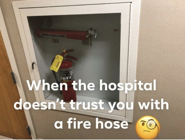 Missing hose in cabinet