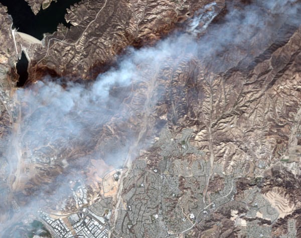 Buckweed Fire as viewed from space