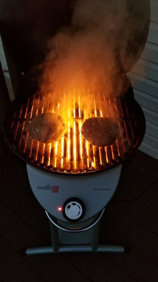 Electric grill fire